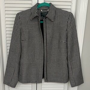 Ralph Lauren Monochrome Houndstooth Jacket. 100% wool